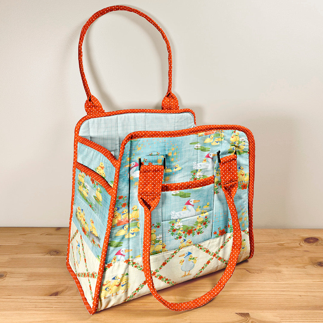 Darling Ducklings Pattern for Purchase<br>Boundless Carryall by Knot & Thread Design<br>Available October 2024.