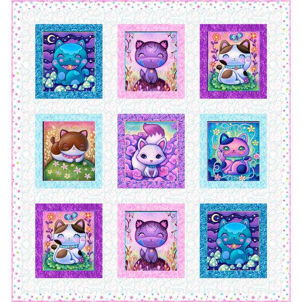 Crazy Kitties<br>Cat Naps Light Quilt by Stacey Day<br>Available December 2024