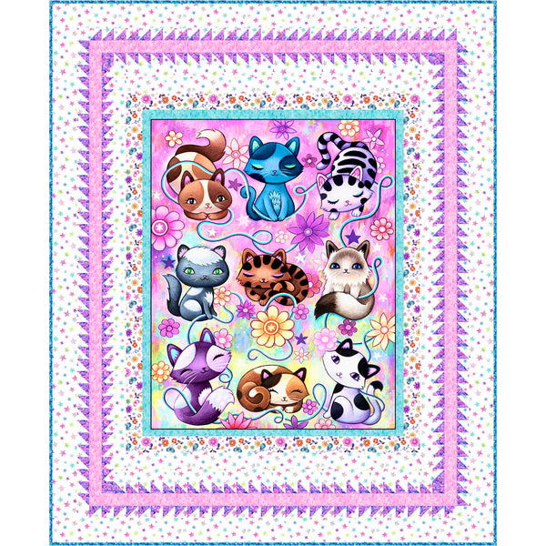 Crazy Kitties<br>Playtime Light Quilt by Stacey Day<br>Available December 2024