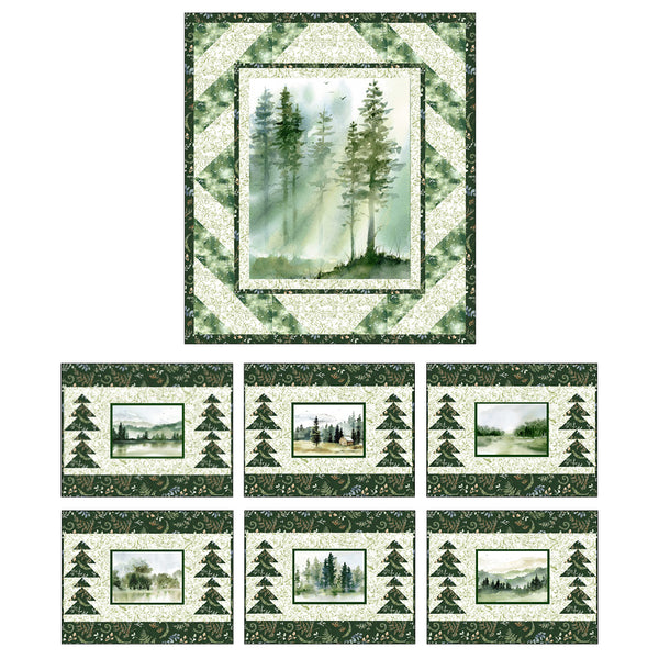 Misty Vistas<br>Wall Hanging & Placemats by Cyndi Hershey<br>Available October 2024.