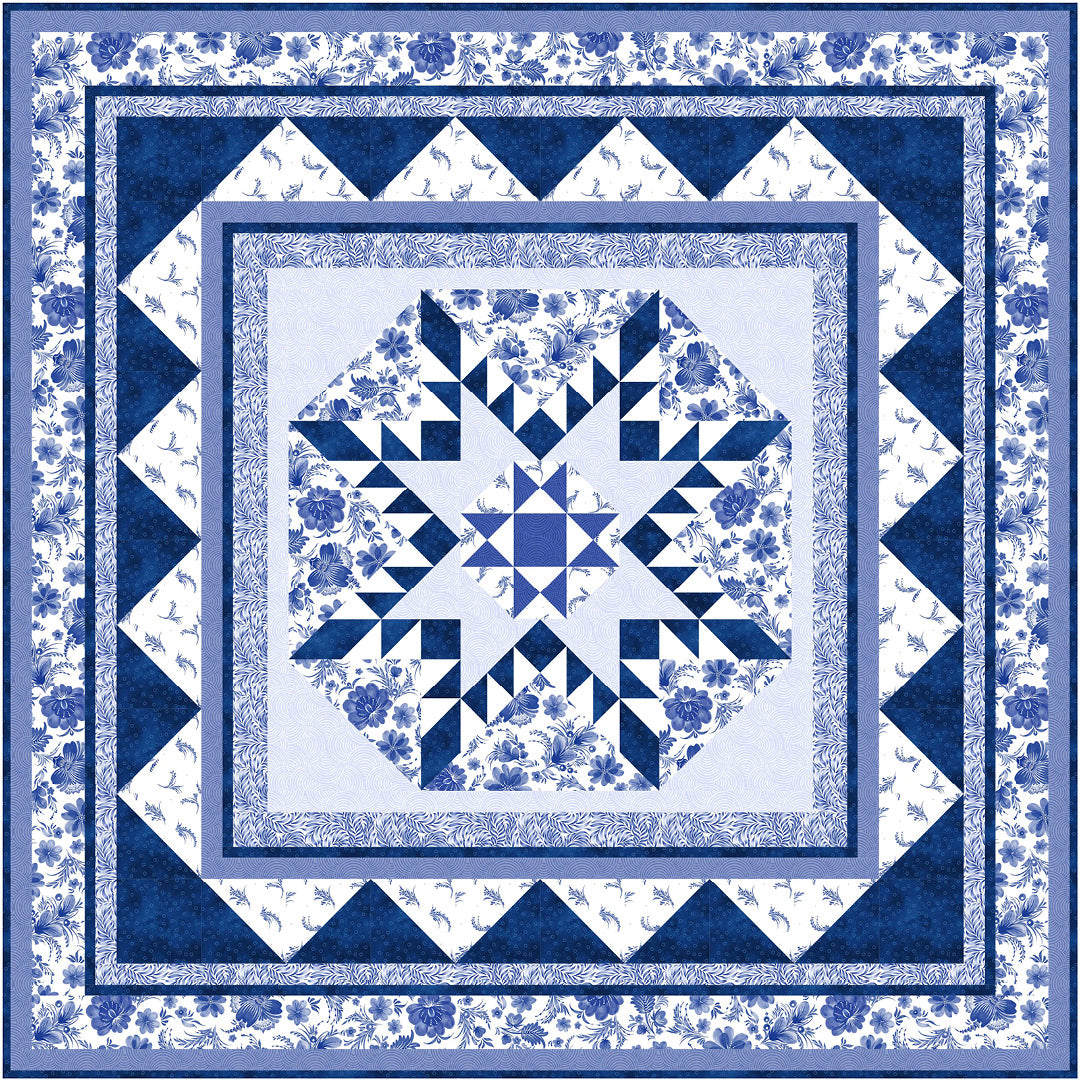 Porcelaina<br>Quilt by Cyndi Hershey<br>Available September 2024.