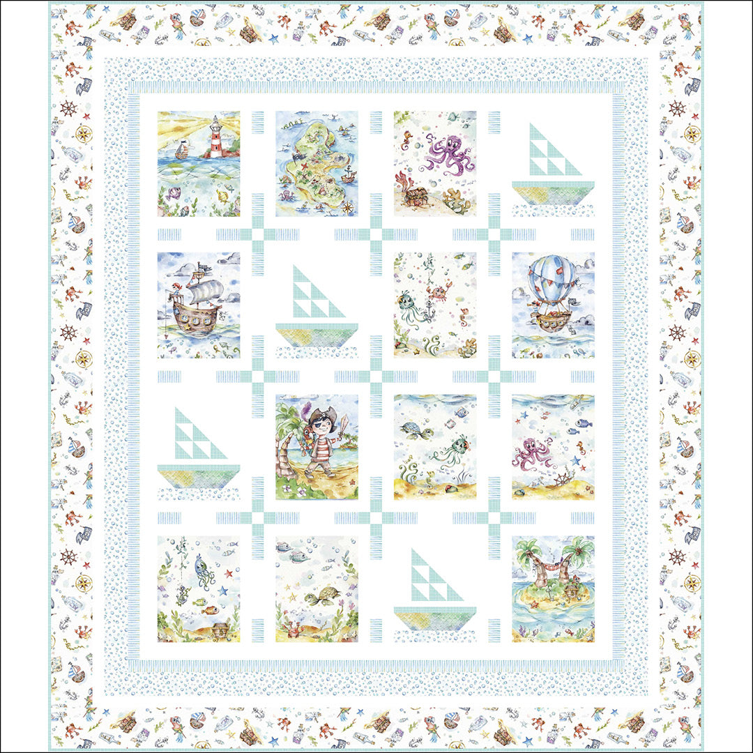 Enchanted Seas Pirates UPDATED<br>Quilt by Wendy Sheppard<br>Available Now.