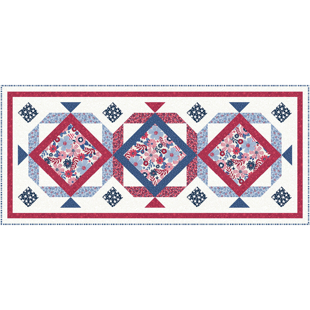 Patchwork Americana <br>Table Runner by Cyndi Hershey<br>Available Now!