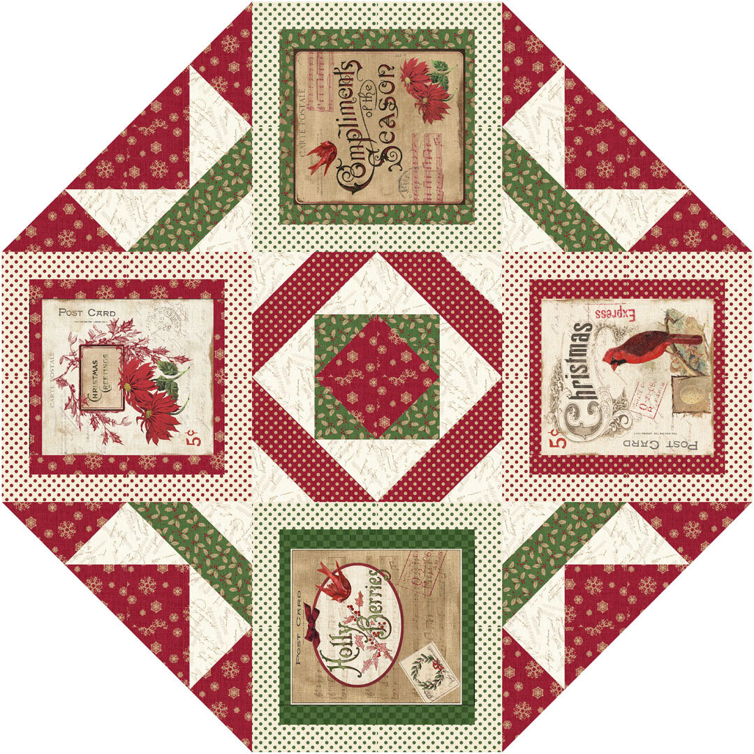 Postcard Holiday<br>Quilt, Pillows & Bed runner by Cyndi Hershey<br>Available Now!