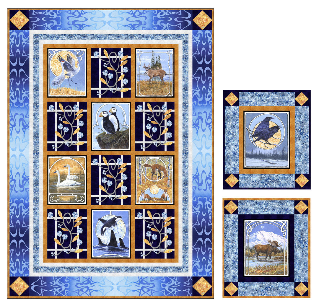 Wildlife Nouveau<br>Quilt by Denise Russell<br>Available Now.