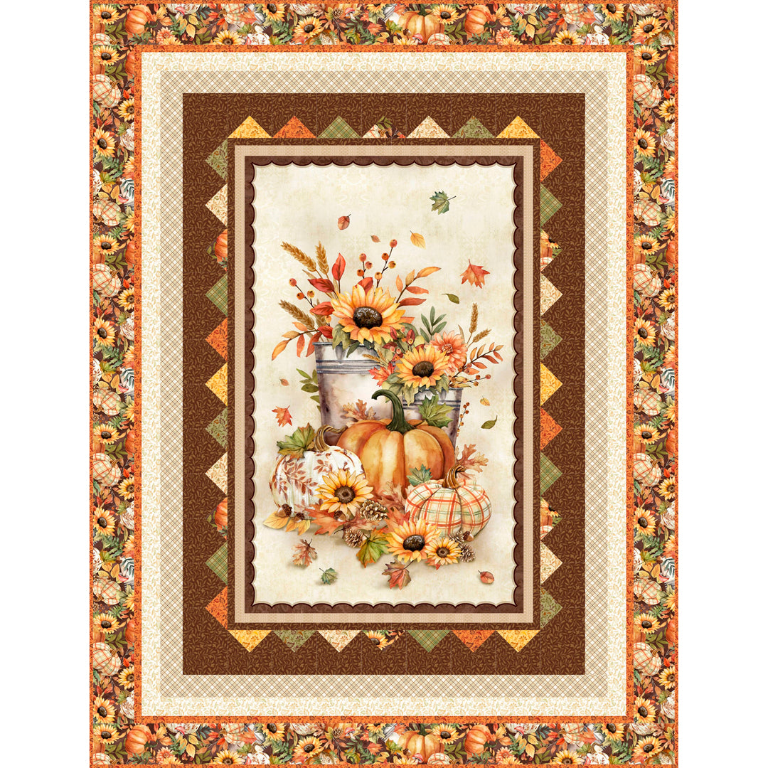 A Golden Gathering Panel Quilt Dark <br>Wendy Sheppard<br>Available May 2027