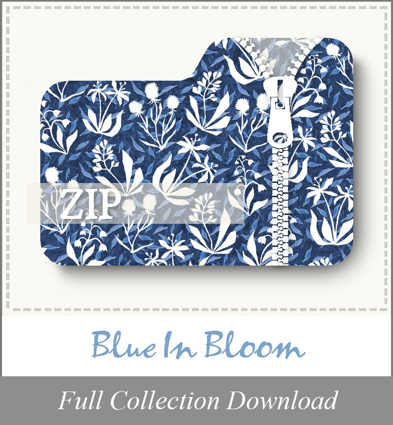 Blue In Bloom<br>Zip Folder