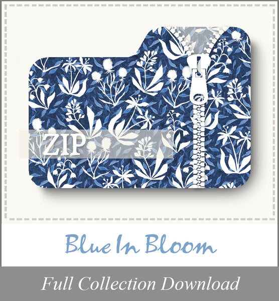 Blue In Bloom<br>Zip Folder