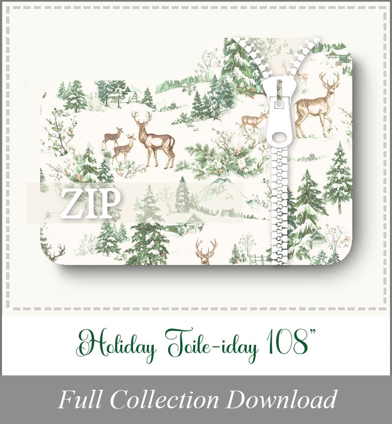 Holiday Toile-iday 108”<br>Zip Folder