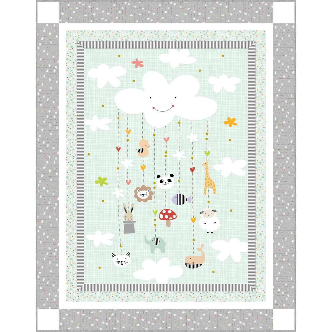 Dream Drifters Grey Crib Quilt<br>by Wendy Sheppard<br>Available February 2026