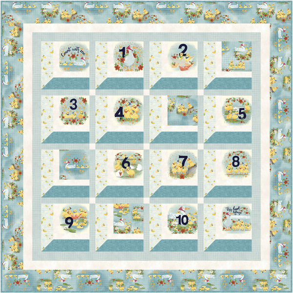 Darling Ducklings<br>Count with Me Quilt by Wendy Sheppard<br>Available October 2024.