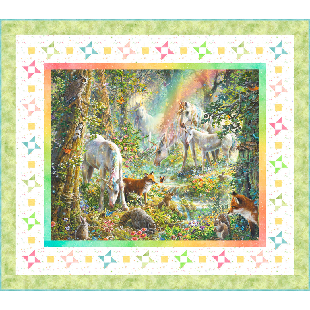 Fairytale Panel Quilt Green Border<br>Wendy Sheppard<br>Available October 2026