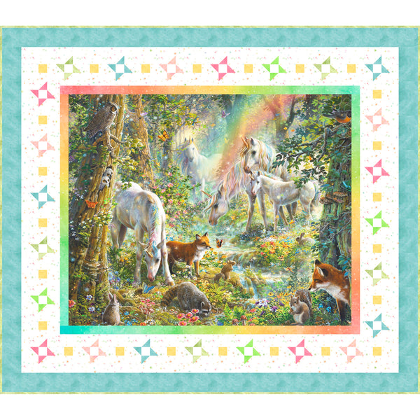 Fairytale Panel Quilt Mint Border<br>Wendy Sheppard<br>Available October 2026