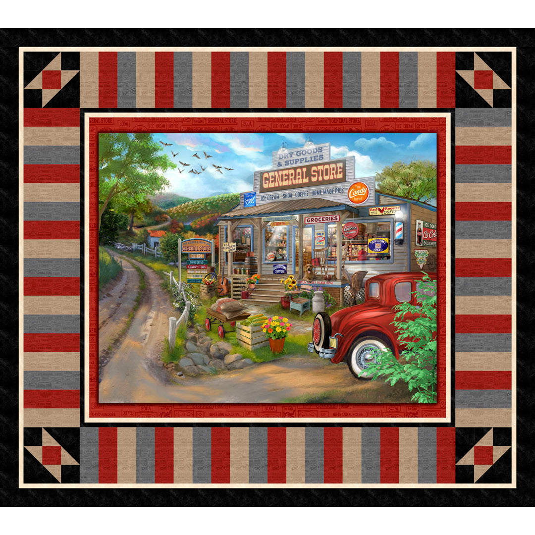 General Store Panel Quilt<br>by Cyndi Hershey<br>Available August 2026