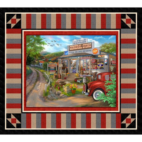 General Store Panel Quilt<br>by Cyndi Hershey<br>Available August 2026