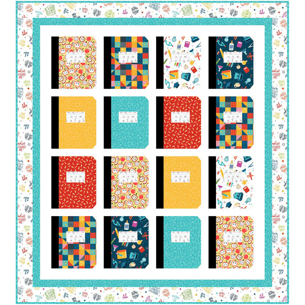 Composition Notebook Quilt<br>by Wendy Sheppard<br>Available Now!