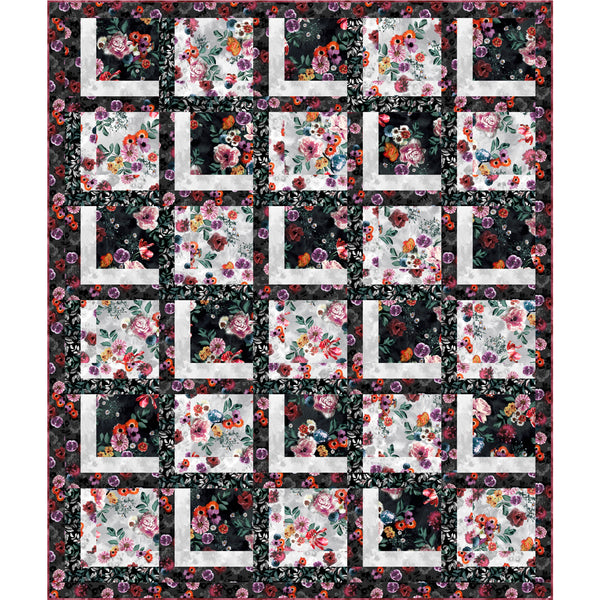 Moon Flower<br>Midnight Trellis Dark Quilt<br>by Stacey Day<br>Available Now!