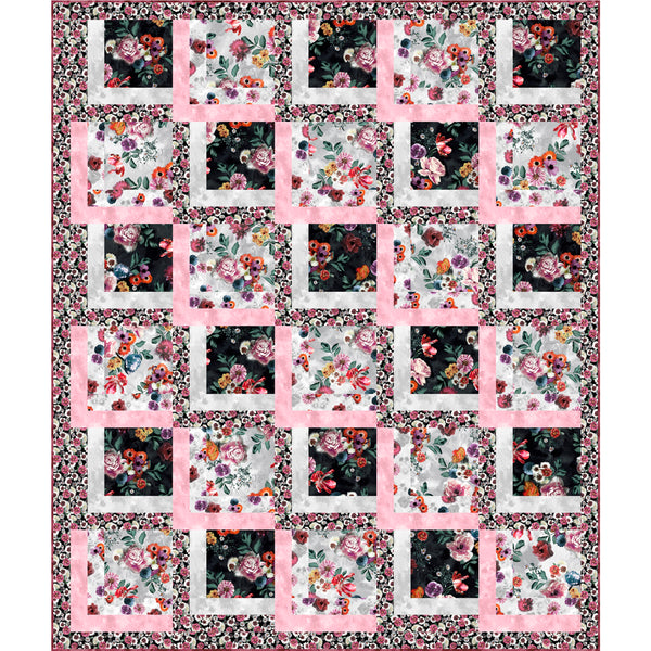 Moon Flower<br>Midnight Trellis Light Quilt<br>by Stacey Day<br>Available Now!