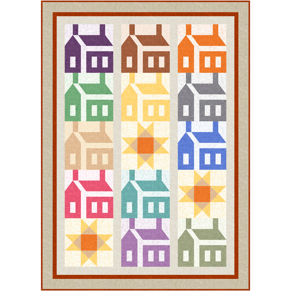 Painted Houses Quilt<br>by Cyndi Hershey<br>Available October 2025