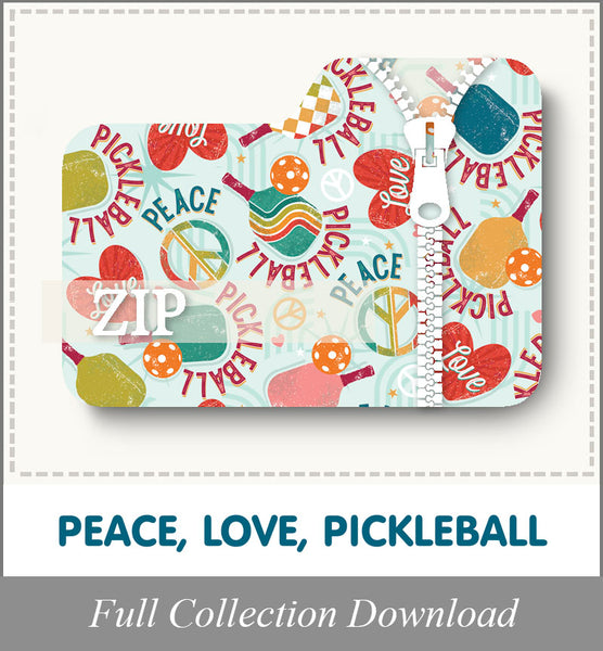 Peace, Love, Pickleball<br>Zip Folder