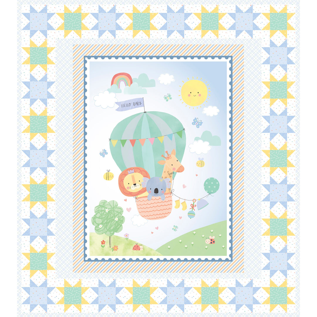 Special Delivery Panel Quilt Blue<br>by QuiltCakes<br>Available March 2027
