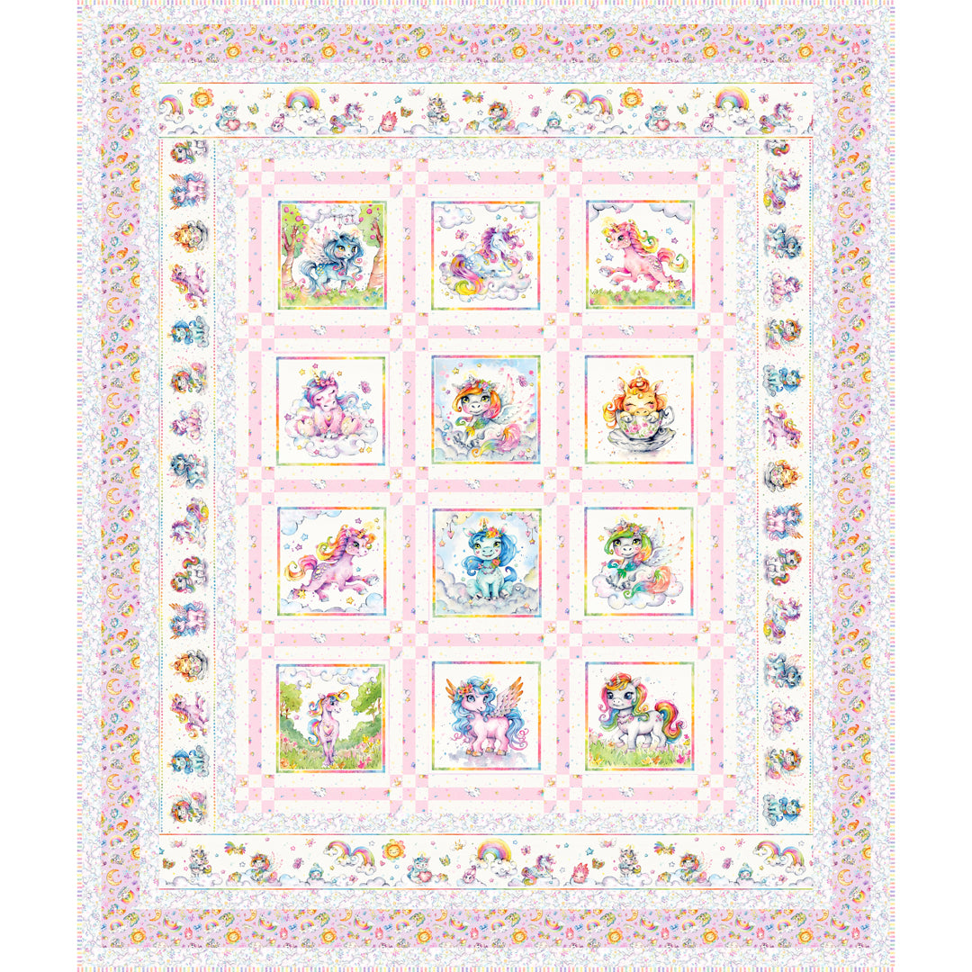 Unicorn Dreams Quilt Pink<br>by Stacey Day<br>Available March 2027