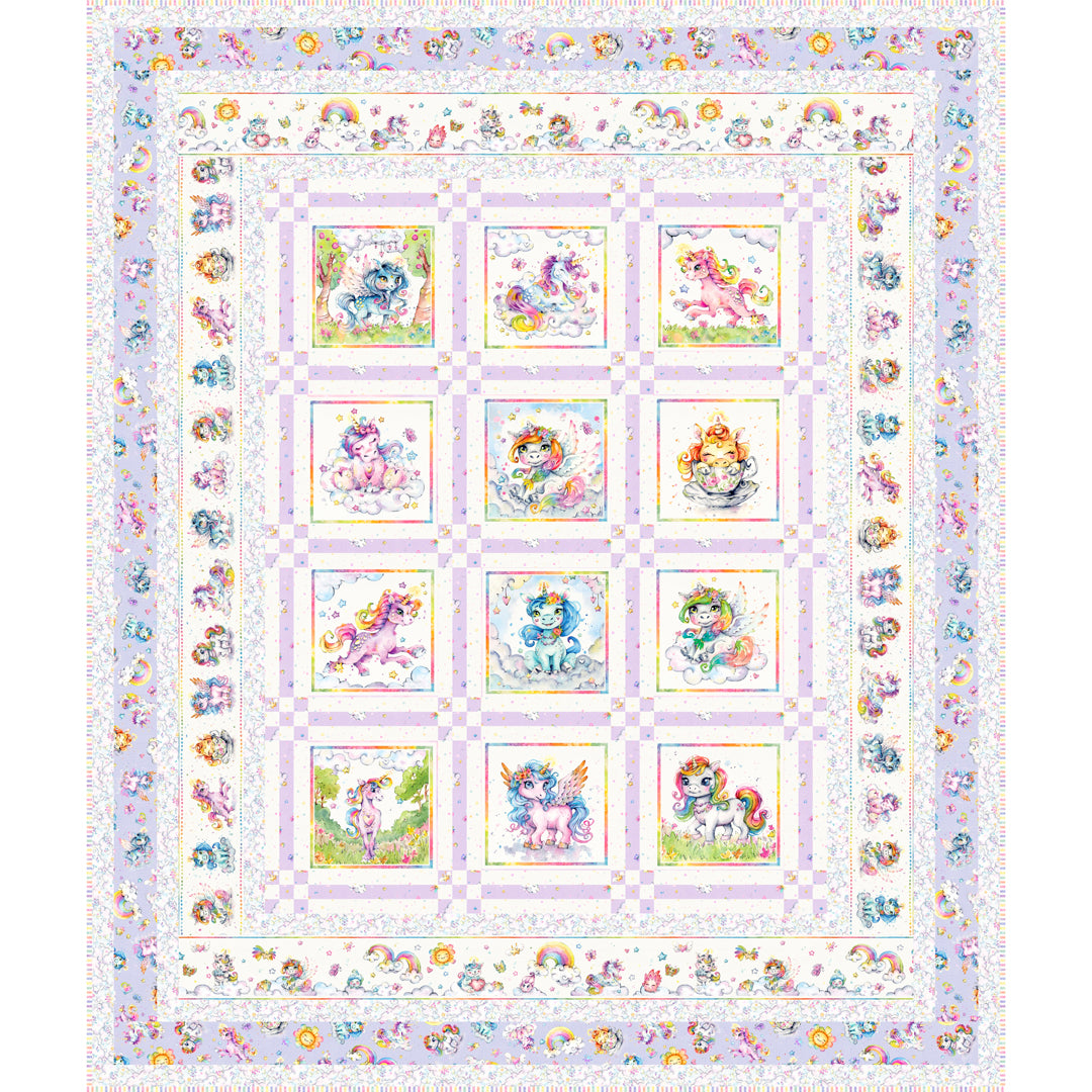 Unicorn Dreams Quilt Purple<br>by Stacey Day<br>Available March 2027