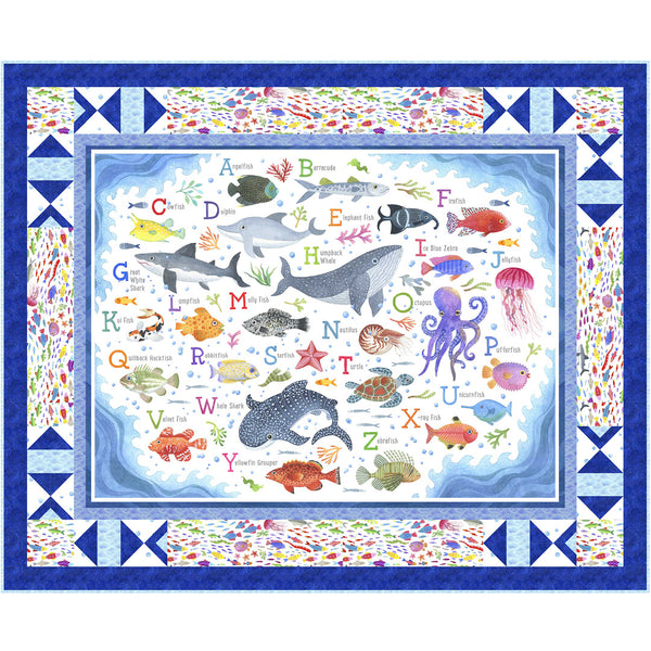 Deep Blue Sea<br>Quilt & Floor Pillows by Cyndi Hershey<br>Available Now.