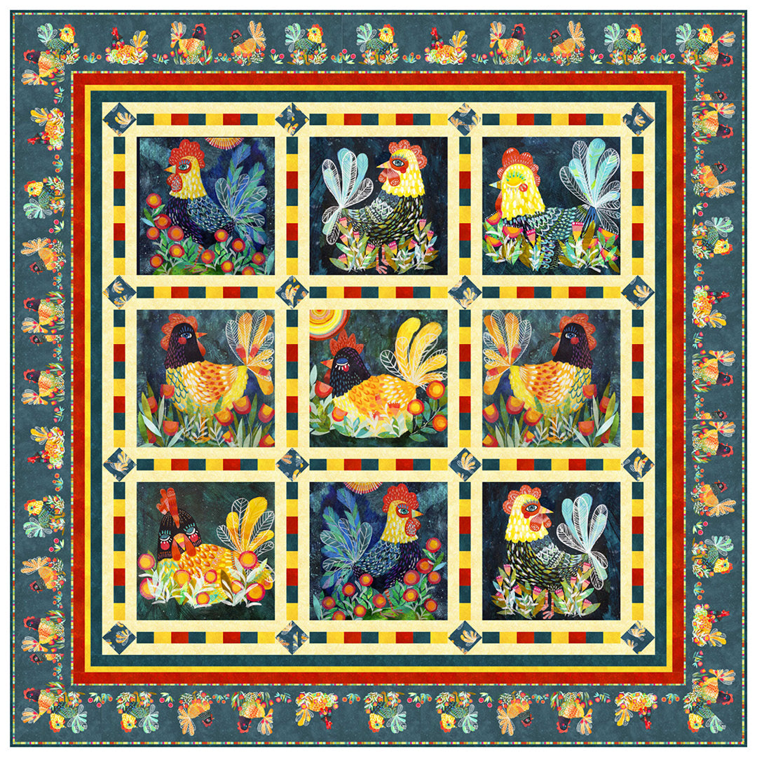 Feathered Fiesta UPDATED<br>Quilt by Cyndi Hershey<br>Available Now
