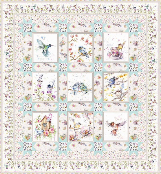 Flowers & Feathers<br>Quilt & Pillow by Stacey Day<br>Available Now.