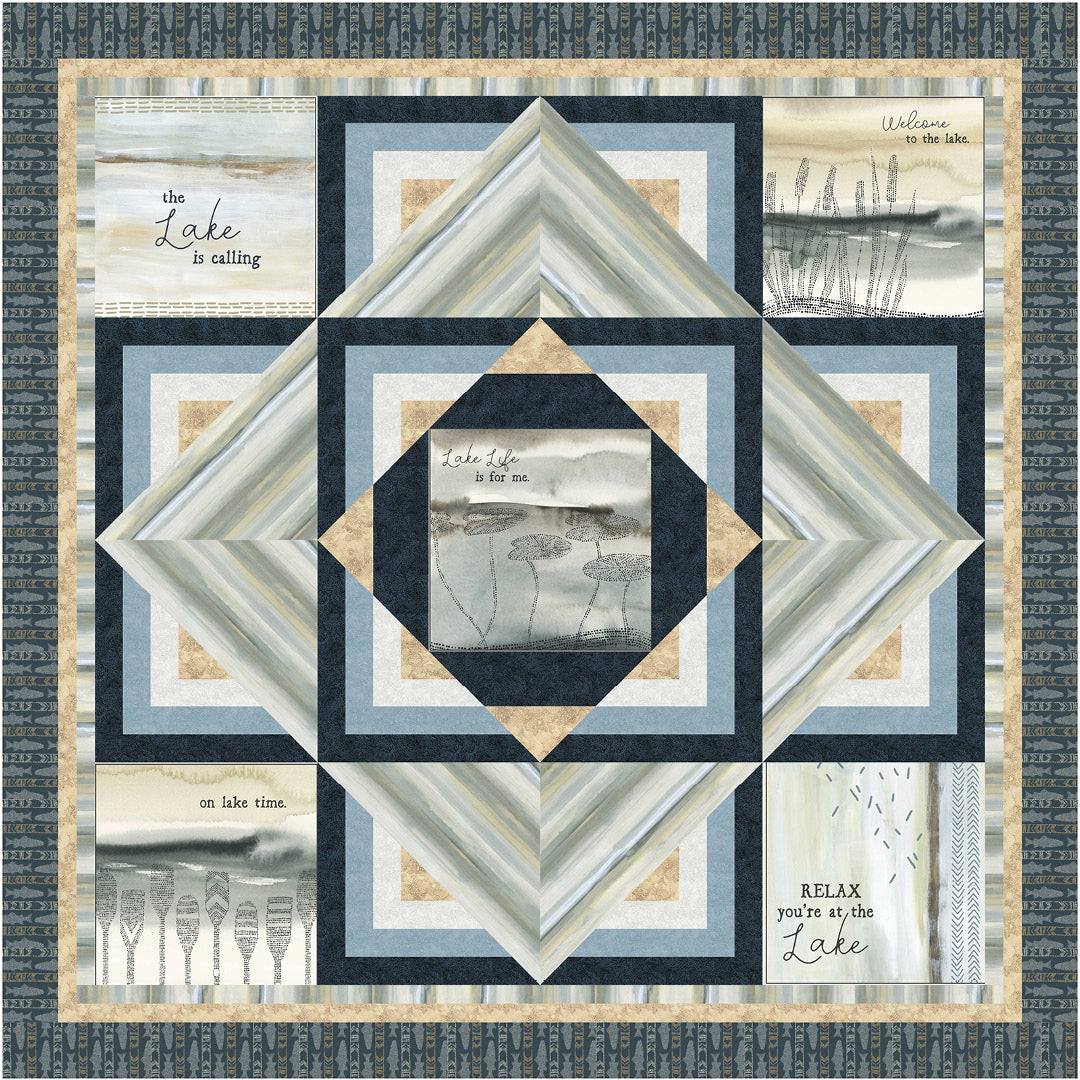 Lake Escape UPDATED<br>Quilt & Pillow by Cyndi Hershey<br>Available Now!