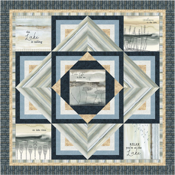 Lake Escape UPDATED<br>Quilt & Pillow by Cyndi Hershey<br>Available Now!