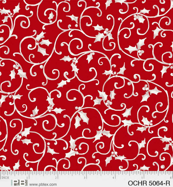 Ornamental Christmas Quilt Fabric - Plaid in Red - OCHR 5066 R