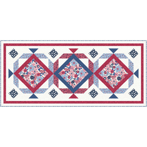Patchwork Americana <br>Table Runner by Cyndi Hershey<br>Available Now!
