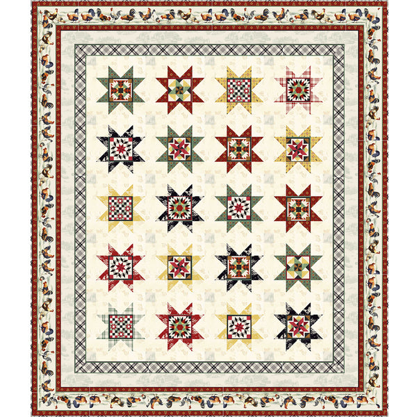 Rooster Farm House<br>Quilt by Stacey Day<br>Available Now.