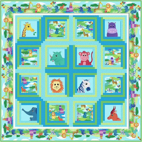 Smiling Safari Friends<br>Quilt by Cyndi Hershey<br>Available Now!