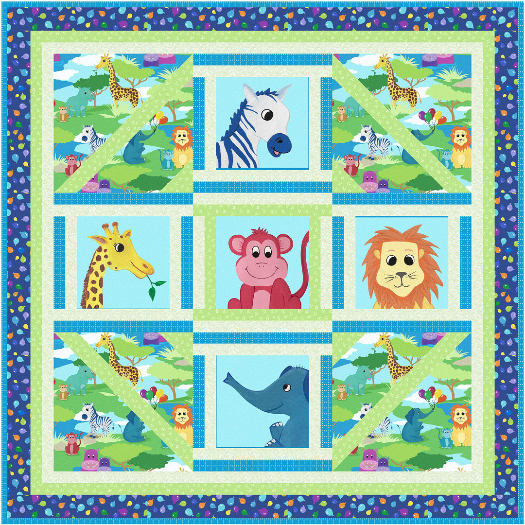 Smiling Safari Friends<br>Play Quilt by Cyndi Hershey<br>Available Now!