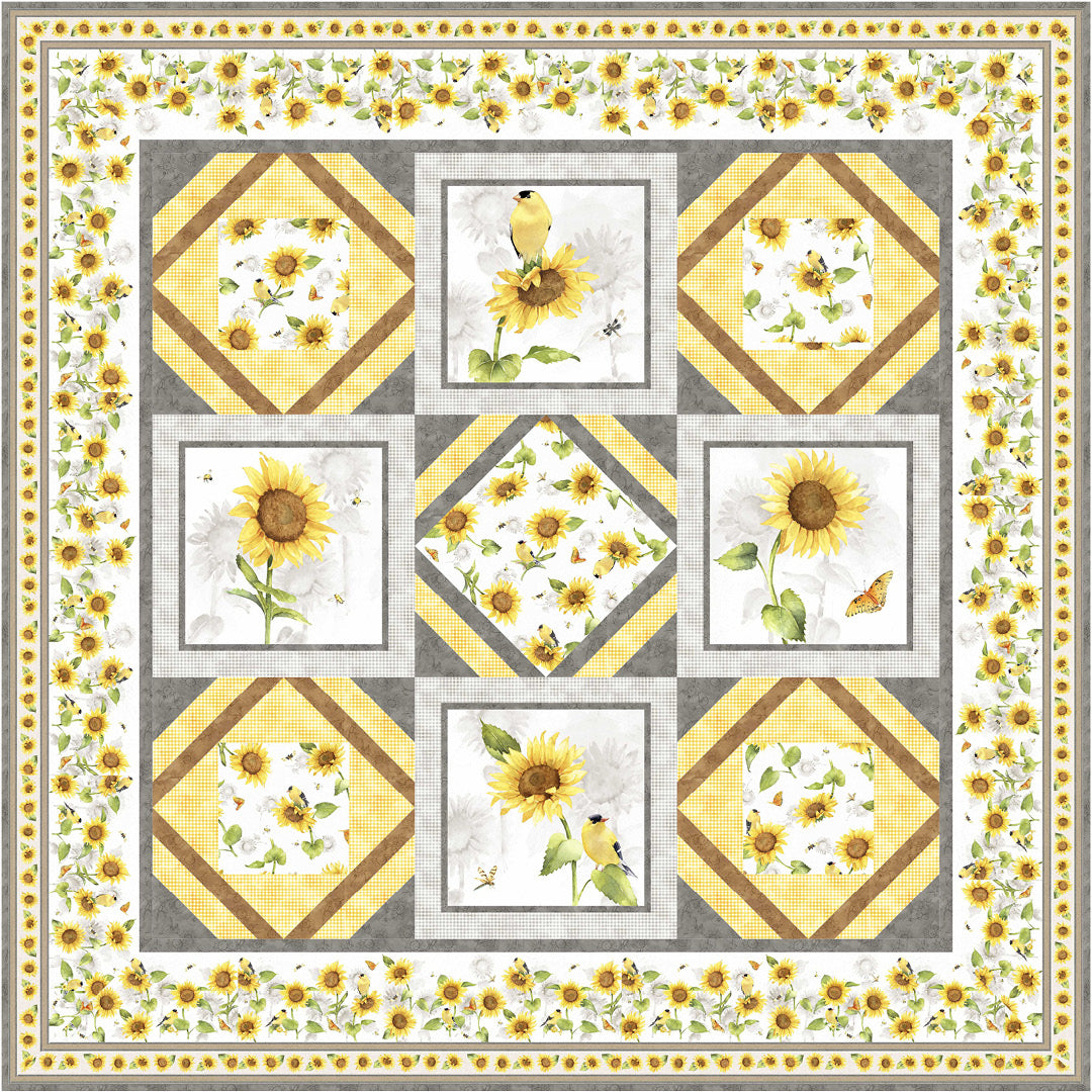 Sunflower Field<br>Quilt by Cyndi Hershey<br>Available Now