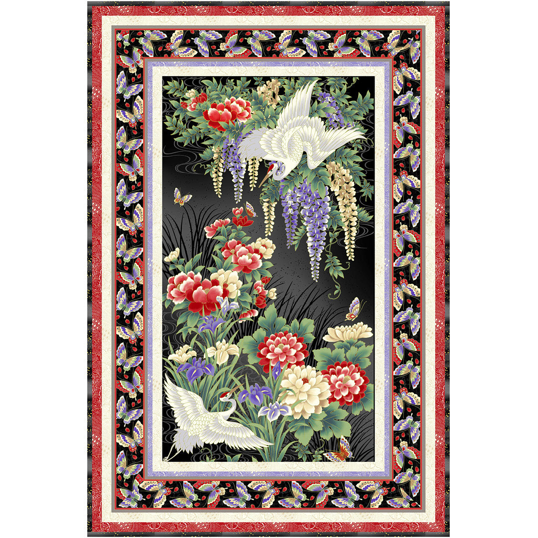 Tsuru<br>Panel Butterfly Quilt by Cyndi Hershey<br>Available Now!